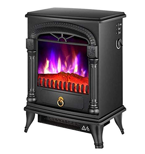 Elektroherd Heizung 2000W Kamin mit Holzofen LED-Licht 1 Sekunde Wärme tragbarer freistehender Kamin Heizofen mit Überhitzungsschutz für Wohnzimmer