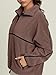 LASLULU Womens Half Quarter Zip Pullover Oversized Sweatshirt Brown Sherpa Fleece Jackets Workout Athletic Gym Jacket Warm Fuzzy Sweaters 2025 Fall Winter Fashion Clothes (Brown,Large)