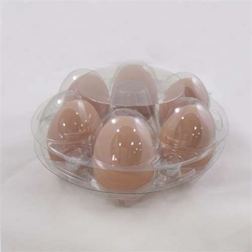 Round 7 Egg or 6 Egg Clear Plastic Egg Cartons, Set of 12