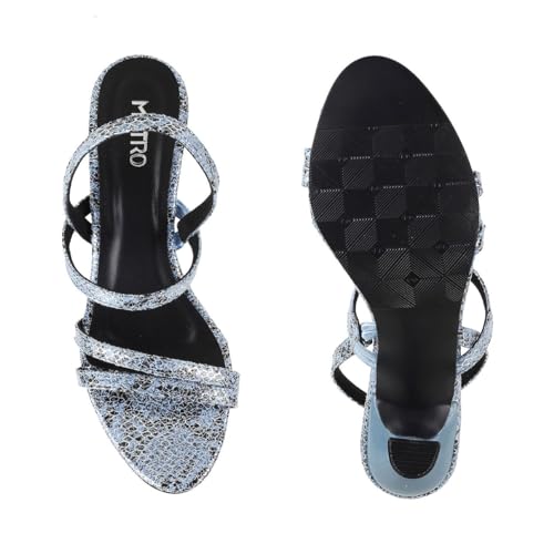 Image of Metro Women Synthetic Leather Kitten Heel Fashion Sandal