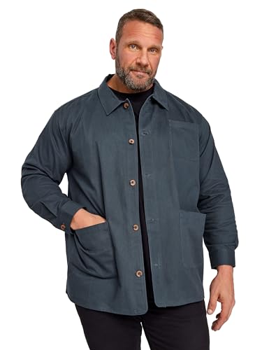 Image of BadRhino Big & Tall Navy Blue Overshirt - Men's - Plus Size Curve