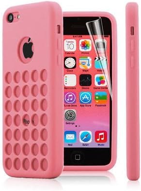 2010kharido TPU Silicon Retro Dot Hole Back Case for Apple iPhone 5C, Black