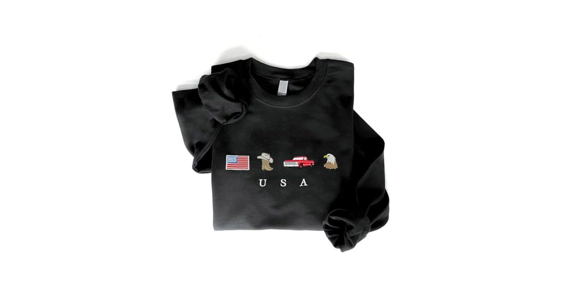 POPPOP USA Embroidered Sweatshirt, United States, America