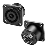 XMSJSIY D-Type 8 Pole Speakon Panel Mount Connector NL8MPR 8 Pin Speakon Female Audio Jack Socket Adapter with Twist Lock for NL8FC NL8FX NLT8X Series -2 PCS