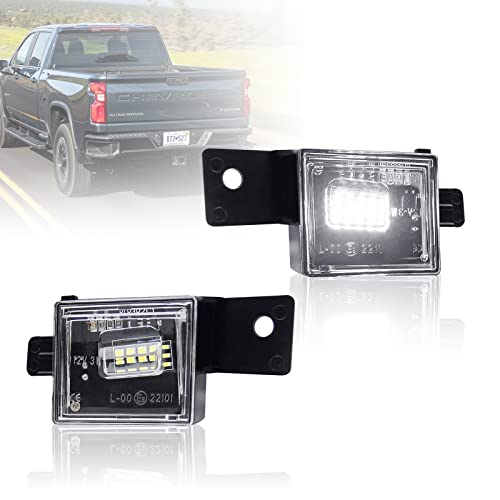 Carrep Full LED License Plate Light Assembly Tag Lamp,24pcs LED Bulb Compatible with Silverado 1500 2500HD Colorado Sierra 1500 2500HD 3500HD Canyon