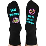 Dealswin Lustige Gaming Socken Gamer Geschenk Mit Spruch Bitte Nicht Stören Ich Zocke Zocken Socken Lustig Neuheit Geschenke Für Zocker Männer Herren Frauen Damen Weihnachts Erntedankfest Geburtstag