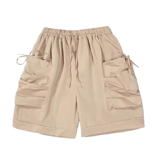 Short hip hop punk homme vintage casual multi-poches longueur genou