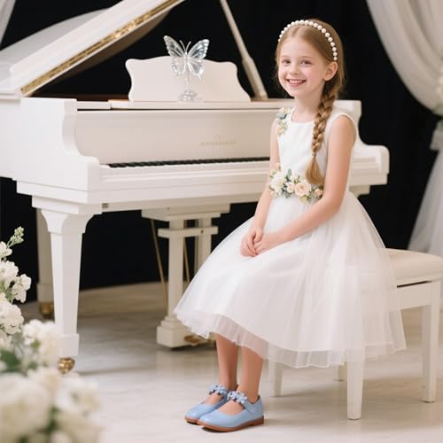 Image of Kiderence Toddler Girl Mary Jane School Uniform Dress Shoes Oxford Flats