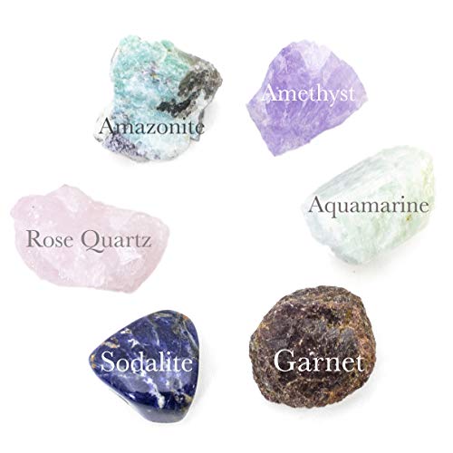 Anxiety and Worry Bundle; Quality Handpicked Healing Crystals; Stones for Stress, Reversing Negativity, Meditation, Self-Worth, and Expression; All Natural Gems: Raw and Tumbled Finishes (Quality 6pc)