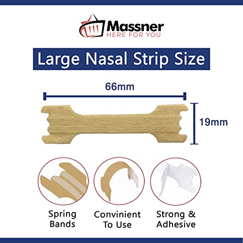 Massner Nasal Strips For Snoring, Large 100 Pack - Extra Strength Anti Snoring Solution For Men, Women - Clears Air Way To Breathe Better - Sleep Right, Snore Less - Stuffy Nose Relief For Congestion #TOP4
