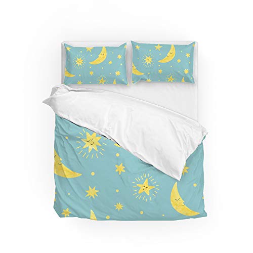 Parure de lit lune et étoiles en polyester pour lit simple - 3