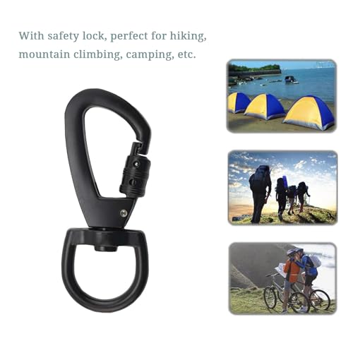 2 Stück Robusten Wirbel Schnappkarabiner Vielseitiger Drehbarer Karabiner Karabiner für Hundeleine Wirbelkarabiner Karabinerhaken mit Drehgelenk Schwarz für Schlüssel Karabiner Haken Hundeleinen