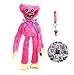 Pooppy Play Time Huuggy Wuuggys Peluche di Natale Cartoon Toys, Monster Horror Peluche Regali con adesivi portachiavi (rosa)