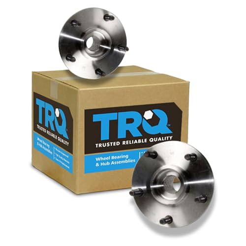 Image of TRQ Front Left and Right Wheel Bearing and Hub Assembly Set 2 Piece Compatible with 1994-1996 Dodge Ram 1500 4WD 1997-1999 Ram 1500 4WD with 2 Wheel ABS Brakes