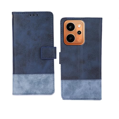 Image of amazon basics Realme P4 Power 5G Flip Cover | Card Pockets Wallet & Stand | Flip Cover for Realme P4 Power 5G (Double Blue)