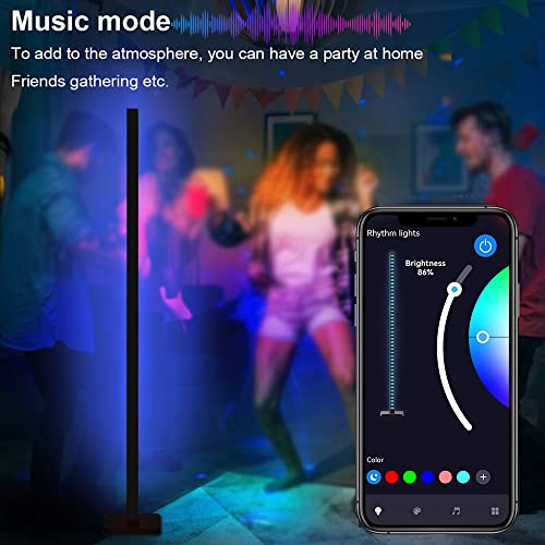 Valktech Smart Floor Lamp, Live Atmosphere Lamp Compatible With Alexa, Google Assistant, 16 Million Diy Colors And Timer Mode, Modern Floor Lamps For Living Room Bedroom Gaming Room Party #TOP3