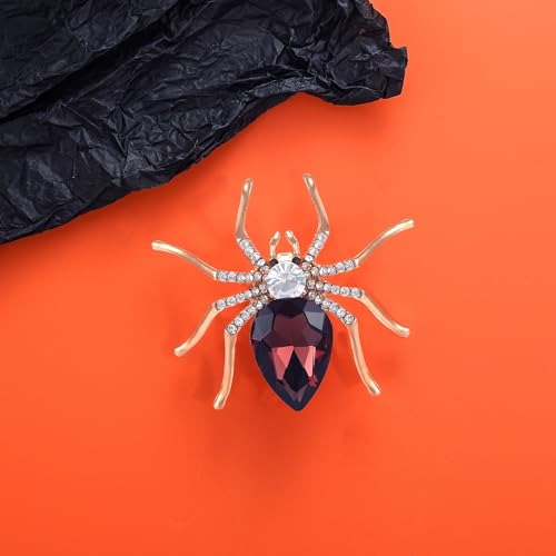 Image of YOQUCOL Halloween Spider Shape Brooch Pins for Women Girls Gift