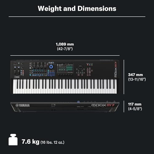 Image of Yamaha 76-Key Music Synthesizer with Improved Keyboard Action, Performance Focused for Next Generation Sound Exploration, Expressive Control and Optimized Workflow MODX M7