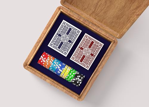Naipes Blank Poker 2 Mazos 60 Cartas C/u Azul y Rojo miniatura 5