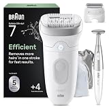 Braun Silk-épil 7 Depiladora Eléctrica Mujer con Cabezal de Rasurado Y Recortadora para La Zona del Bikini, Depila, Rasura Y Recorta, Resistente al Agua, Piel Suave Duradera, 7-241, Blanca/Plateada