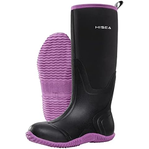 HISEA Botas de lluvia de goma para mujer Cover