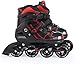 TOPNIU Big Round Chaussures de Patinage à roulettes pour Enfant Haute élasticité Résistant à l'usure Une rangée de Patins à roulettes Respirants Absorption des Chocs Taille M (Color : Small)