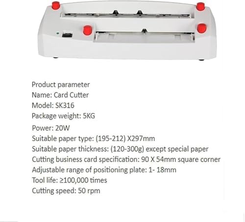 Automatic Business Card Cutter with Chamfering & Binding, Scrapbooking Tool for Professional Card Making, Includes 50 Matte Papers