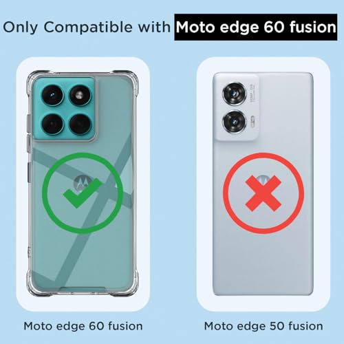 Image of Amazon Basics Back Cover for Moto Edge 60 Fusion 5G PC + TPU Clear Transparent Raised Edges Shockproof Protective Phone Bumper Case(Transparent)