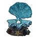 Aquarium Seashell Decoration- Aquarium Decoration Oxygenated House Hydroponics Shrimp Oxygen Air Fish Tank Decor Betta Shelter Accessory Tropical Shell Shaped Blue with Bubbler Clam Bubble