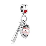 LovelyJewelry Football/Basketball/Baseball/Softball/Hockey/Soccer Sports Lover Bead For Bracelet (Baseball 02)