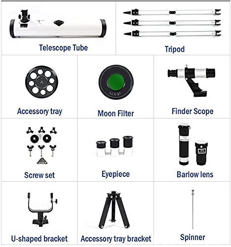 Telescopio refractor 76mm con trípode ajustable miniatura 6