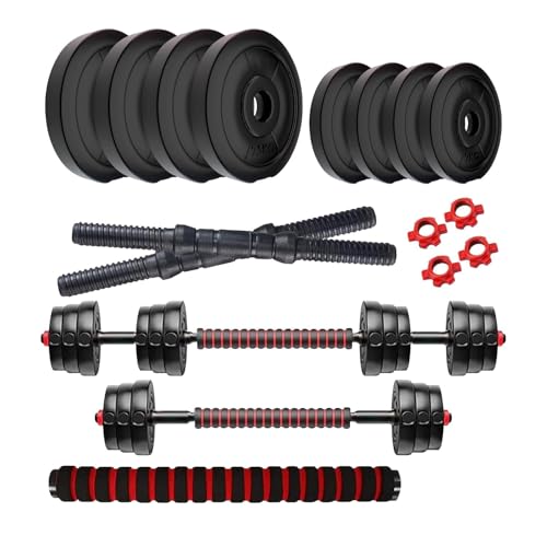 Image of Amazon Brand - Symactive PVC 3-in-1 Convertible Dumbbells Set