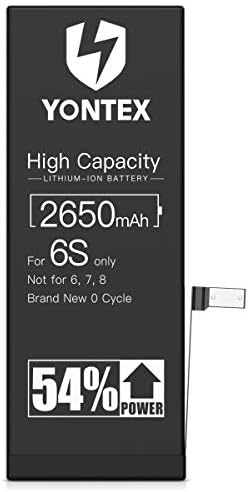 YONTEX 2650mAh Battery Replacement Compatible with iPhone 6S, Ultra High Capacity Li-ion Battery with Repair Tools and 1 Screen Protector