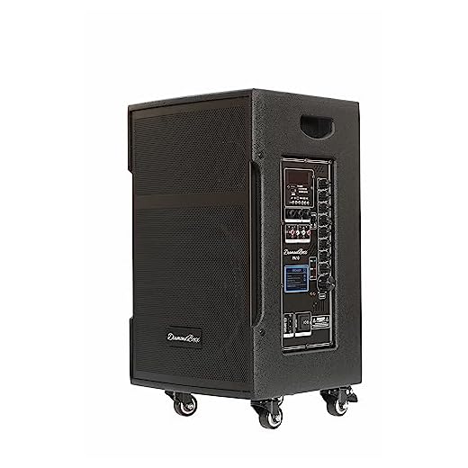 DiamondBoxx Large Portable Bluetooth Speaker, Works as Guitar Amp, DJ Speakers, PA System, or Karaoke Machine, Includes 2 Wireless Microphones & Remote Control (PA10)