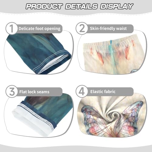 Toddler Girls Leggings Printed Yoga Pants Leggings Blue Background Butterfly for Kids3