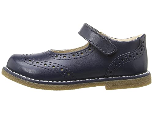 FOOTMATES Lydia Leather Mary Jane Girls Party Dress Flats Shoes with Custom-Fit Insoles, Slip-Resistant Non-Marking Outsoles - for Toddlers and Little Kids, Ages 1-8