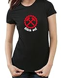 S-XXL Glück Auf T-Shirt Bergmannsgruß Bergman Bergbau, Kumpel THW, S, Ladies schwarz
