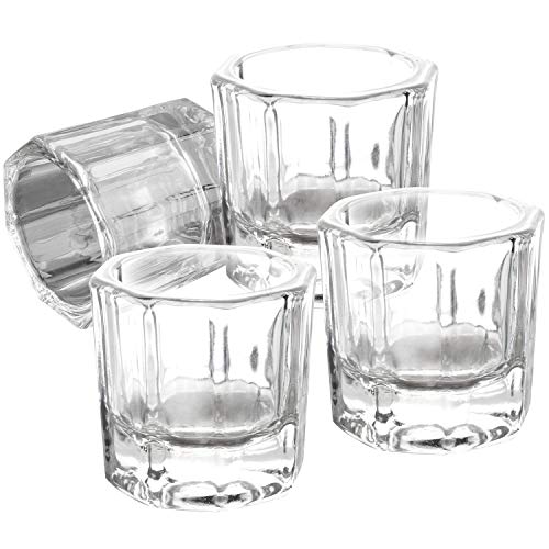 4 Pcs Nail Dappen Dish Nail Crystal Bowl Dapping Dish Glass Crystal Cup