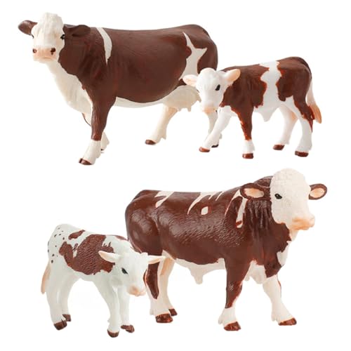 Jouet Vache en PVC Blanc x4 figurine de ferme educative enfant
