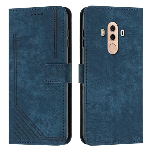 Protection Huawei Mate 10 Pro anti-chute bleue avec porte-carte et dragonne