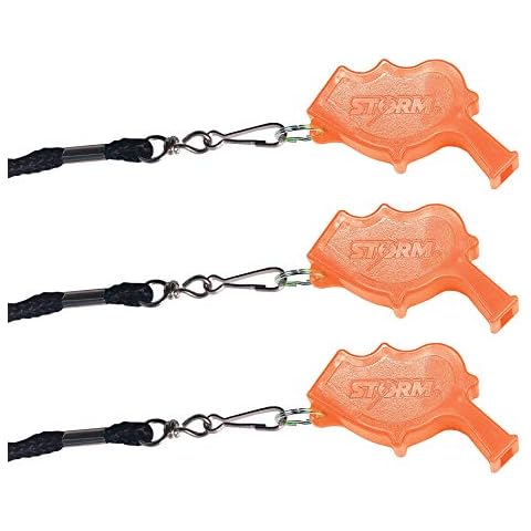 Product Movement Storm World's Loudest Outdoor Safety Whistle | Emergency, Marine, Police, Underwater, Survival | Includes Lanyard (3) Cover