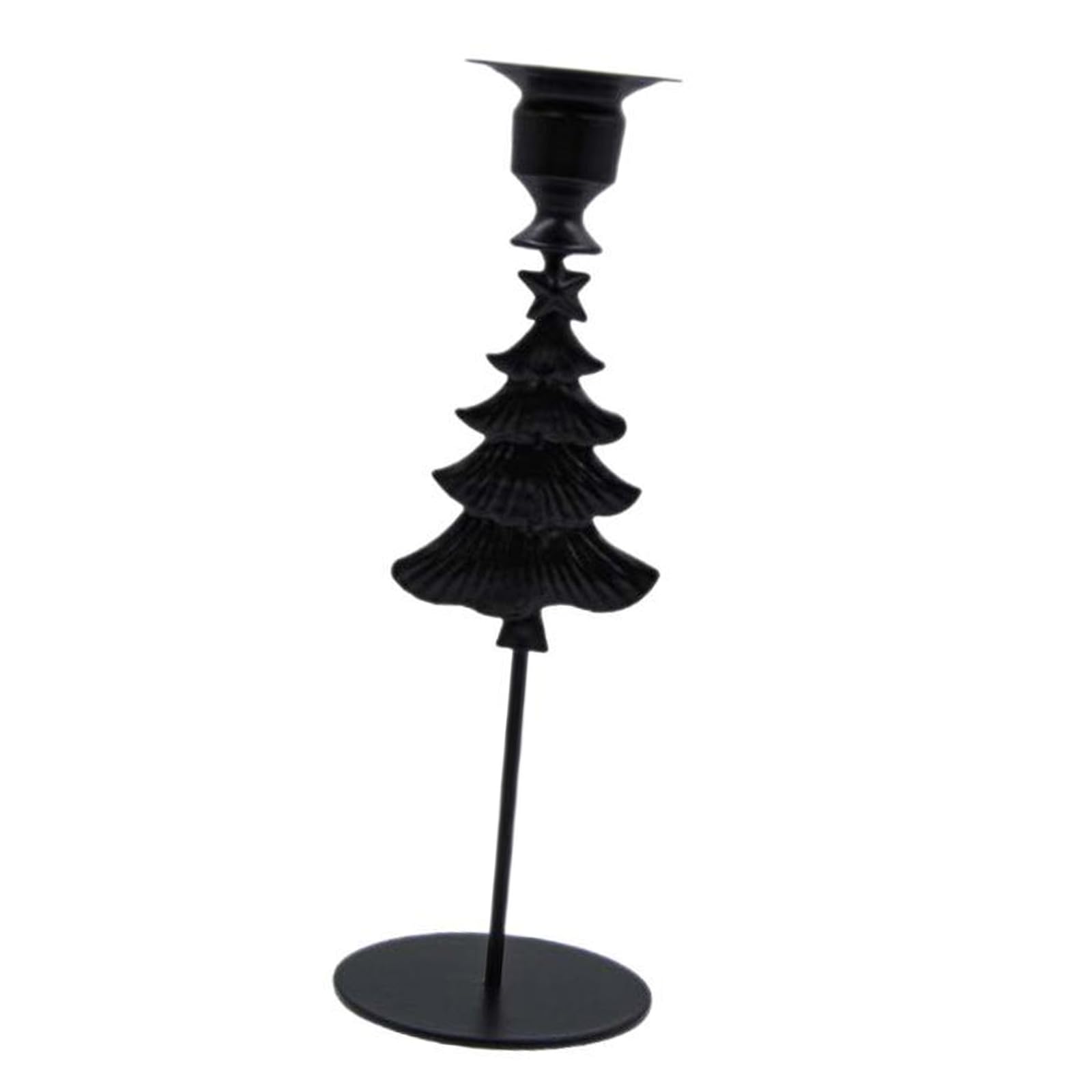 carotoe Metal Pillar Tapered Holder High Footed Christmas Tree Shape Candlestick for Seasonal Home Adornment Decors Festival Stand
