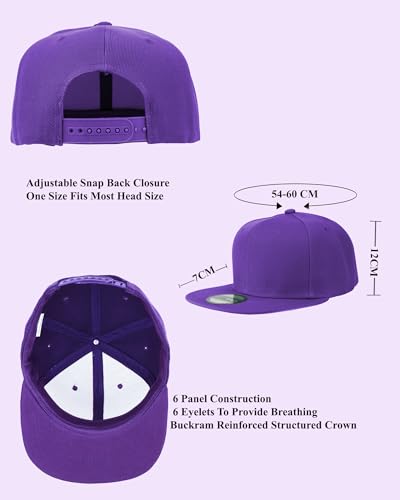 Image of Gelante Snapback Hats for Men - Flat Bill Brim Baseball Cap Hat - Plain Blank Adjustable