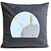 Housse DE Coussin Gris Suedine Sublimation Coton , Le Petit Prince 1, Made in France, Marque O S I R I S