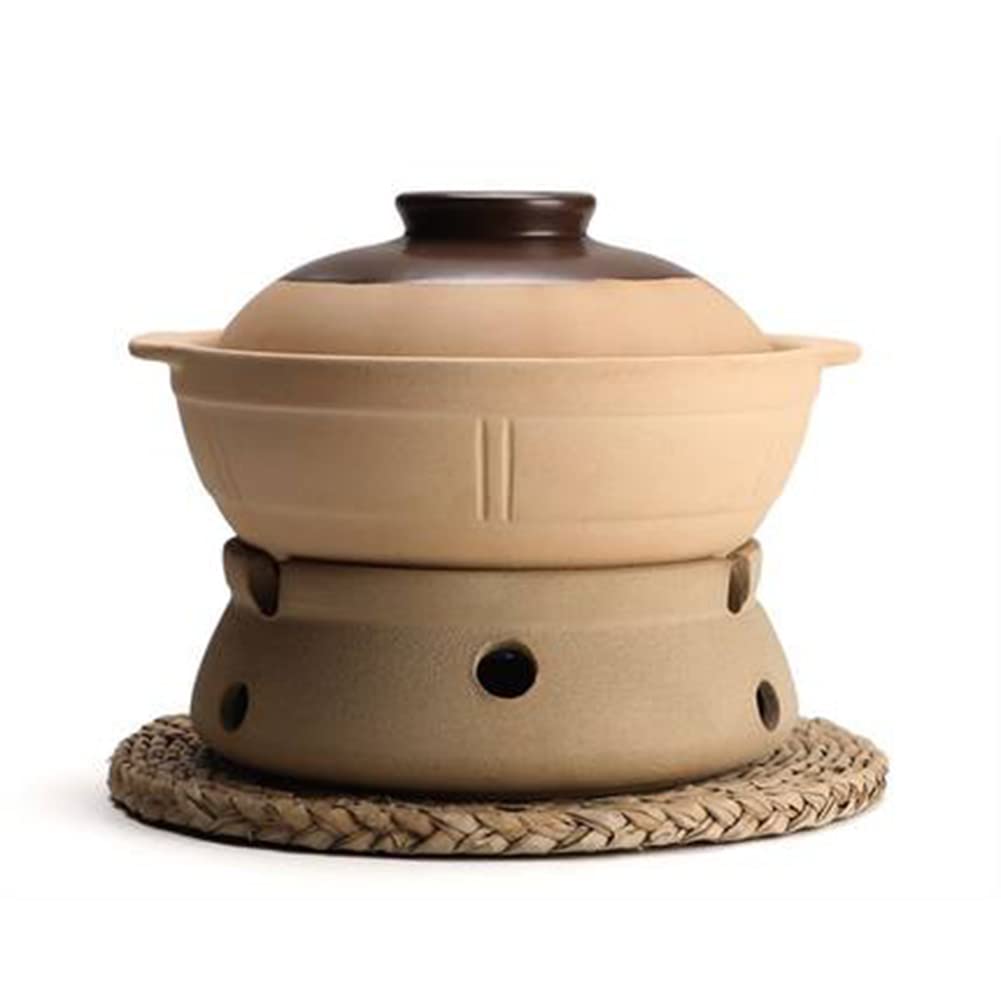 MNSSRN Ceramic Matte Noodle Stew Pot, Soup Pot, Alcohol Stove, Clay Casserole, Sukiyaki Stove, Food Insulation, Heating Cookware,1500ML