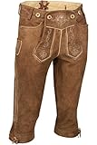 Almsach Herren Kniebundlederhose Wildbock rehbraun, rehbraun, 52
