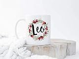 NA Leo Kaffeebecher Leo Sternzeichenbecher Leo Zodiac Leo Zodiac Geschenk Geschenk für Leo Ceramic White Mug MUGREEVA Mug
