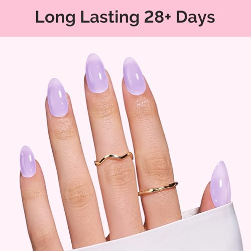 Image of MelodySusie Jeweliver Gel Nail Polish, 0.5Fl Oz Lavender Puprle Jelly Gel Polish Sheer Translucent Nude Soak Off UV LED Light Cure Spring Summer Colors Nail Art Manicure Nail Art DIY at Home JM04