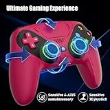 LED Wireless Controller for PS5, Compatible with PS5 Pro/Slim/PC, with Multi Touch Pad/Turbo/3.5mm Audio Jack/Dual Vibration - Image 6