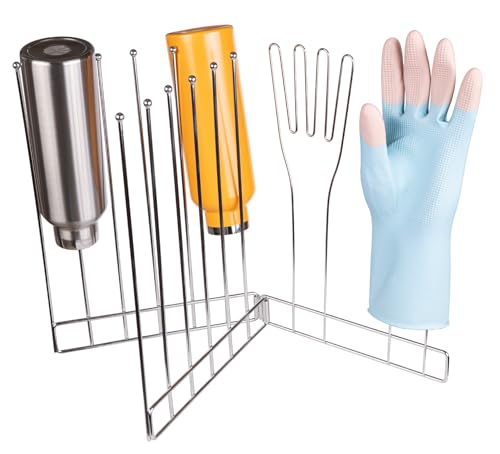 ZHMY Kitchen Glove Holder Bottle Drying Rack Stainless Steel Dish Glove Holder Baby Bottle Dryer Rack Plastic Bag Drying Rack Dishwasher Glove Drying Rack